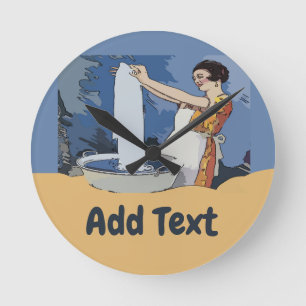 Waslokklok, naam of tekst toevoegen ronde klok