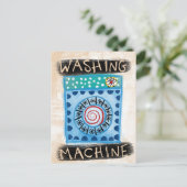 Wasmachine Briefkaart (Staand voorkant)