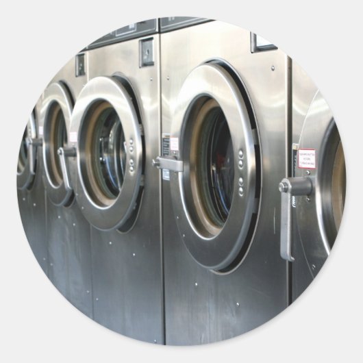 Wasmachine Ronde Sticker (Voorkant)