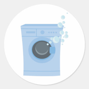 Wasmachine Ronde Sticker