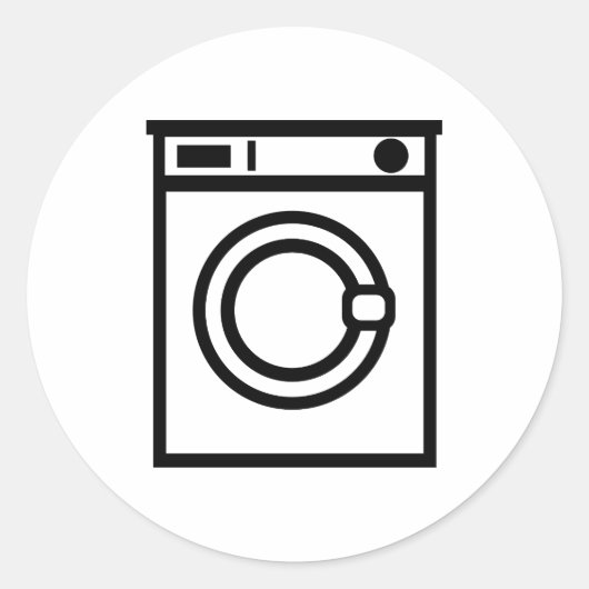 Wasmachine Ronde Sticker (Voorkant)