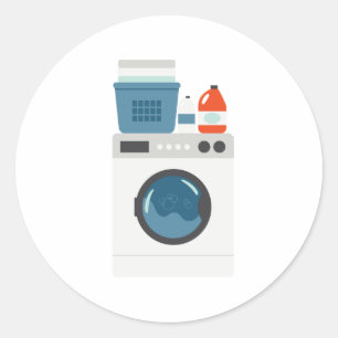 Wasmachine Ronde Sticker