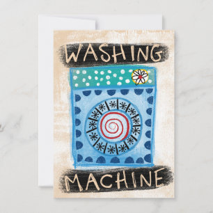 Wasmachine Wenskaart Kaart