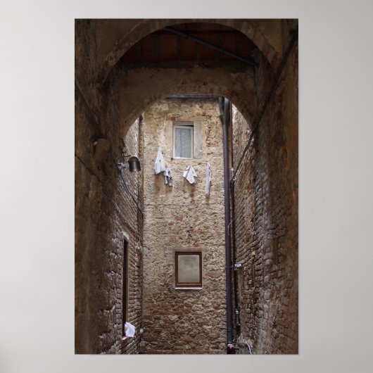 Wasmachinegoed drogen in Toscane poster (Voorkant)