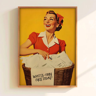 Wasmuurkunst Gelukkige Huisvrouw Kunstprint 50s Wa Poster