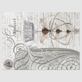 Wasp Ephemera Script Decoupage Tissue Tissuepapier