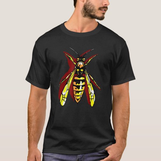 Wasp met schaduwinsecten (rood) t-shirt (Voorkant)