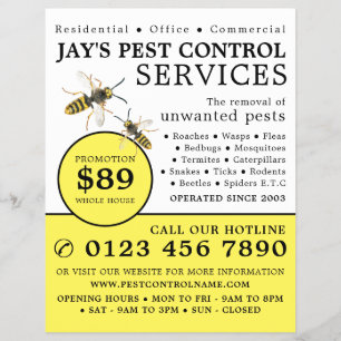 Wasp, Pest Control Adverteren Flyer