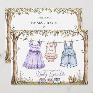 Waspakleding Twee Broers en Zusters Baby Sprinkle Kaart