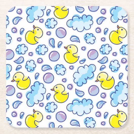 waspatroon vierkante kartonnen onderzetter (Voorkant)