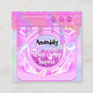 Wasreinigingsservice QR Code Holograaf wasprogramm Vierkante Visitekaartje