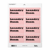 Wasruimte Verhuislabels in Roze Etiket (Full Sheet)