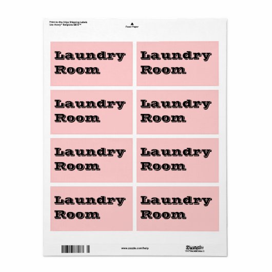 Wasruimte Verhuislabels in Roze Etiket (Full Sheet)