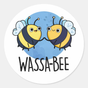 Wassabee Funny Wasabi Bee Pun Ronde Sticker