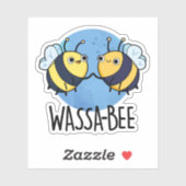 Wassabee Funny Wasabi Bee Pun Sticker (Vel)