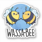 Wassabee Funny Wasabi Bee Pun Sticker (Voorkant)
