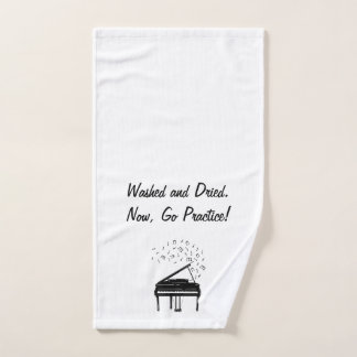 Wassen en gedroogd, nu, ga oefenen! handdoek