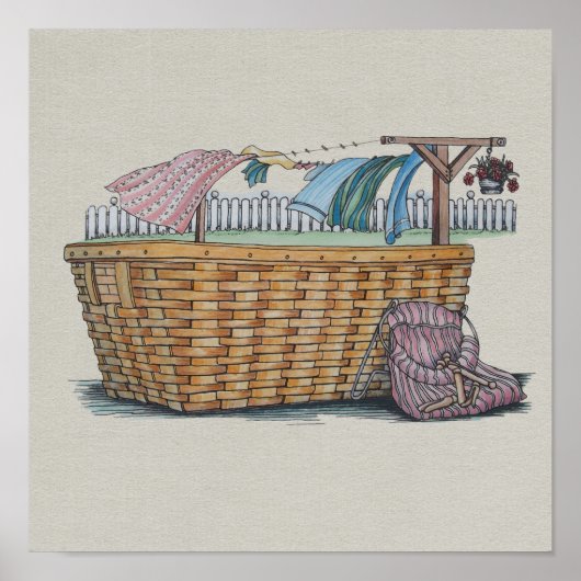 Wassen op wasgoed poster (Voorkant)