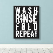 Wassen Spoelvouw Herhaal Wasserij Kamer Wanddecora Canvas Afdruk (Insitu (Houten vloer))