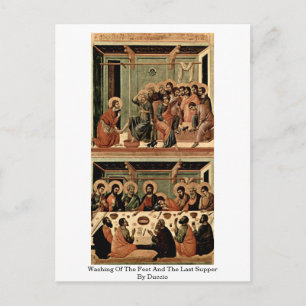 wassen van de voeten en het laatste deksel met beh briefkaart