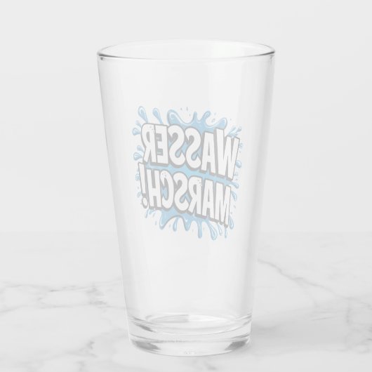 "Wasser marsch!" Feuerwehr-Humor Glas (Achterkant)