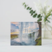 Wasserfall in Island-Postkarte Briefkaart (Staand voorkant)