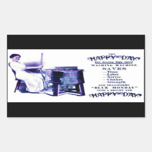 Wasserij, 1910, wasmachine voor Happy Days Rechthoekige Sticker