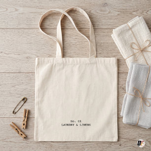 Wasserij & Linnen Minimalistische Typografie Crème Tote Bag