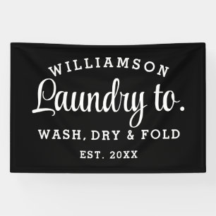 Wasserij – Minimalistische afdrukbare zwart-wit Spandoek