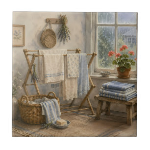 Wasserij van het Regenachtige Dag Huisje Tegeltje