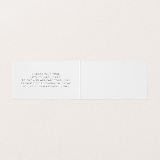 Wasservice visitekaartje kiosk kaarthouder (Binnenkant ongevouwen)