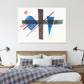 Wassily Kandinsky - Blauw in Rond en Puntig Canvas Afdruk