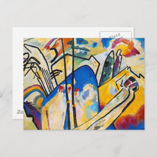 Wassily Kandinsky Compositie Vier - Abstracte kuns Briefkaart (Voorkant / Achterkant)