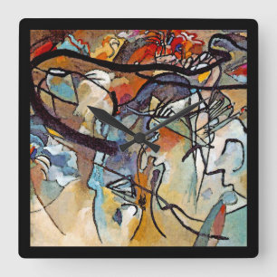 Wassily Kandinsky - Compositie Vijf Abstracte Kuns Vierkante Klok