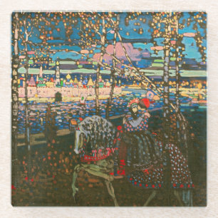 Wassily Kandinsky Het rijdende paar Russische kuns Glazen Onderzetter
