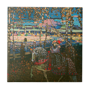 Wassily Kandinsky Het rijdende paar Russische kuns Tegeltje