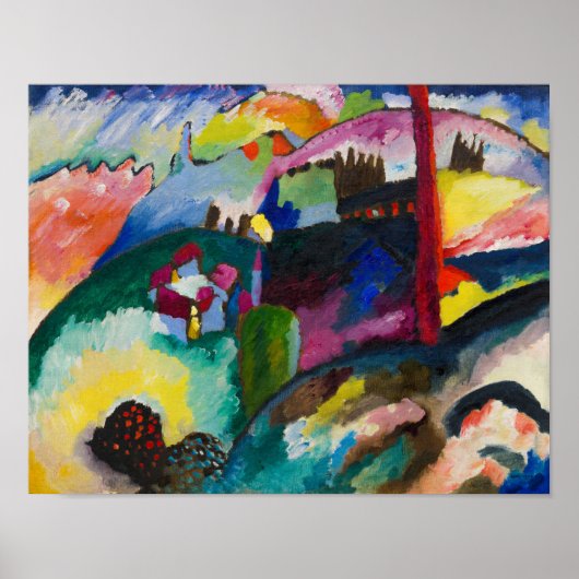 Wassily Kandinsky over het landschap met de Factor Poster (Voorkant)