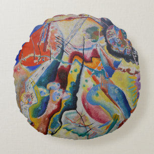Wassily Kandinsky Rode vlek Klassieke Abstracte ku Rond Kussen