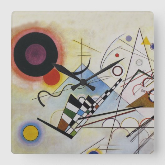 Wassily Kandinsky - Samenstelling 8 - Functionele  Vierkante Klok (Voorkant)