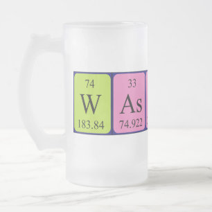 Wassue mot de table périodique gelé mug