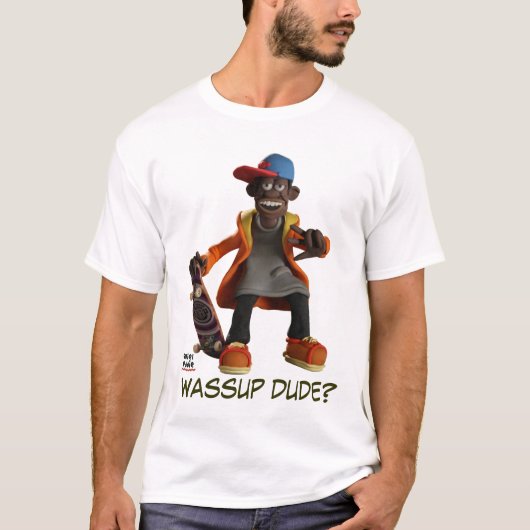 WASSUP DUDE? T-SHIRT (Voorkant)