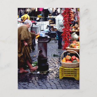 wasvoeten op de markt briefkaart