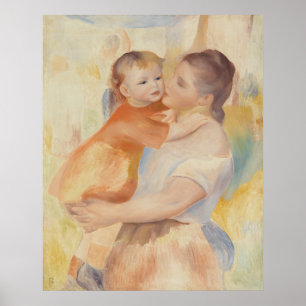Wasvrouw en kind (1886) Pierre-Auguste Renoir Poster