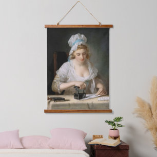 Wasvrouw Strijkt door Henry Robert Morland Hangend Wandkleed