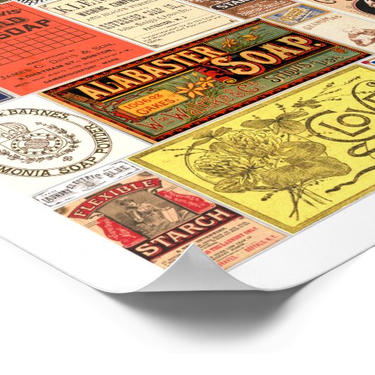 waswasmiddelenlabels Waskamer Poster (Hoek)