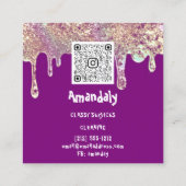 Waswasservice QR Code Logo Gold Vierkante Visitekaartje (Achterkant)