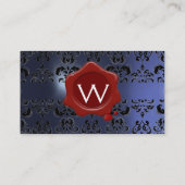 WASZEGEL DAMAST MONOGRAM VISITEKAARTJE (Achterkant)