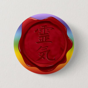 waszegel - REIKI   Kleur van kinderen Ronde Button 5,7 Cm