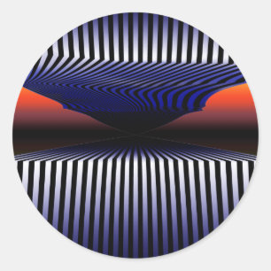 Wat aan het eind? - 3D optische illusie Ronde Sticker