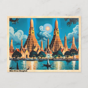 Wat Arun Bangkok Vintage Reizen Briefkaart